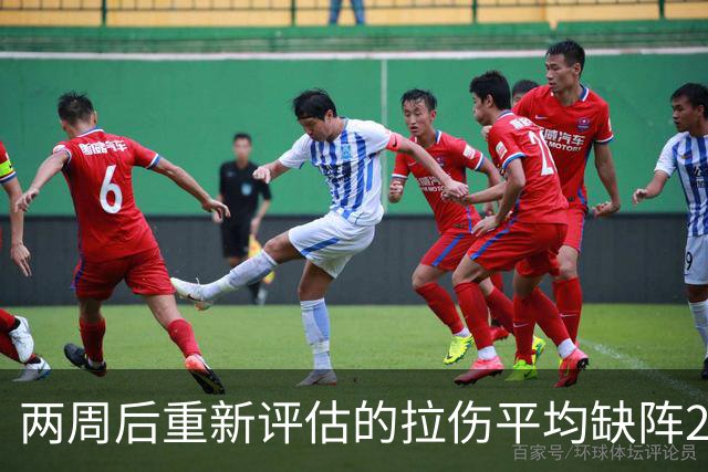 两周后重新评估的拉伤平均缺阵2.3周，约7.9场比赛